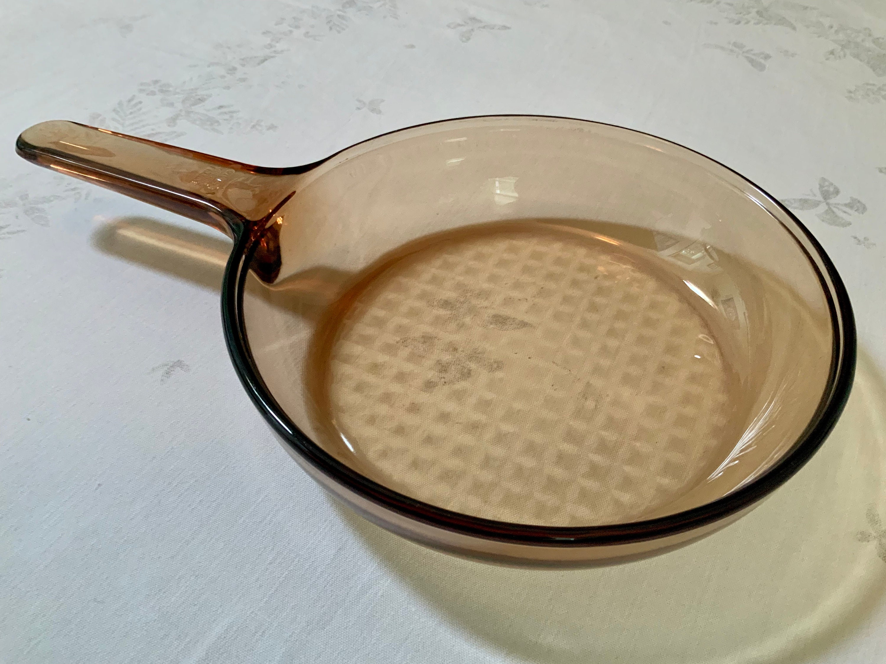 Vintage Pyrex 7 inch Skillet Glass Frying Pan Corning Cookware Visionware  1.5