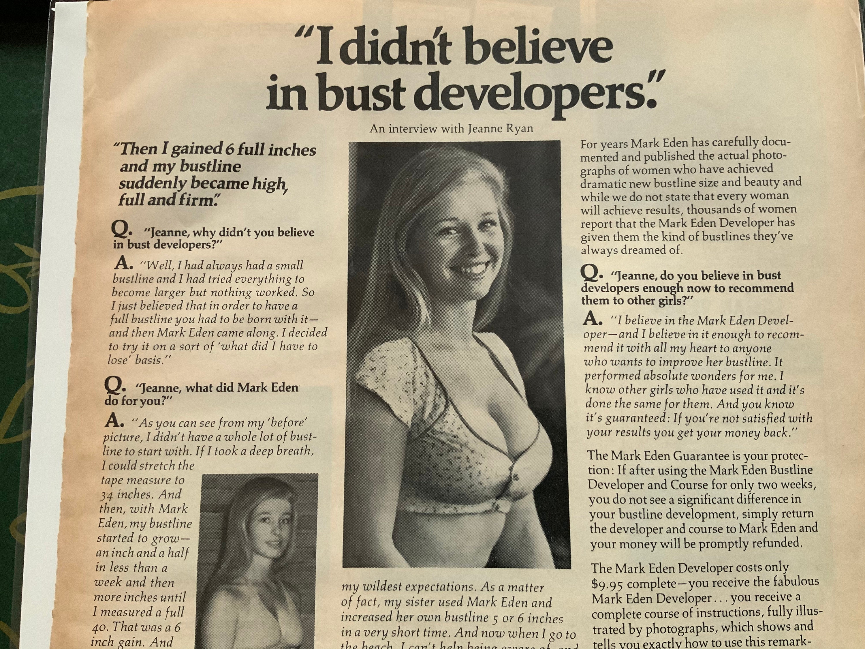 Vintage advertising print Fashion Ad SHAPEUP Silicone Enhancers breasts  enhance