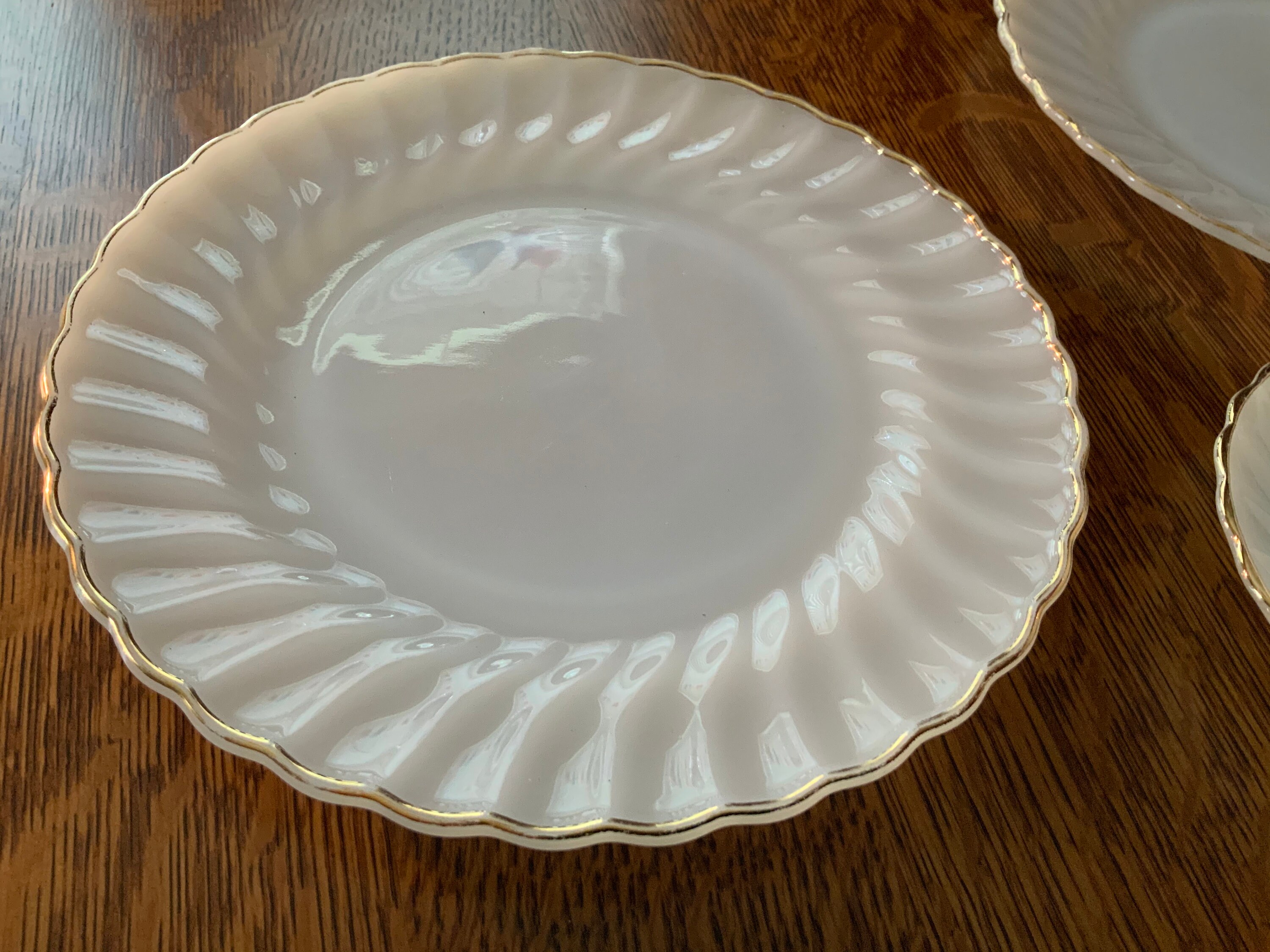 Set of 4 Anchor Hocking Moments Glass Luncheon Plates, Set of 4 Anchor  Hocking Optic Glass Marguerite Plates, Optic Glass Marguerite Plates 