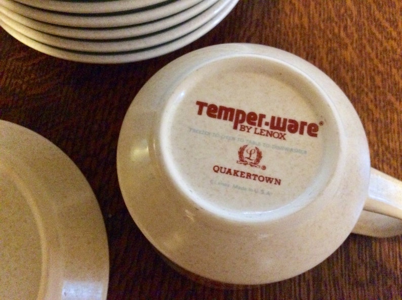Temperware by Lenox Quakertown Pattern Lot of 8 Cups and 11 Saucers