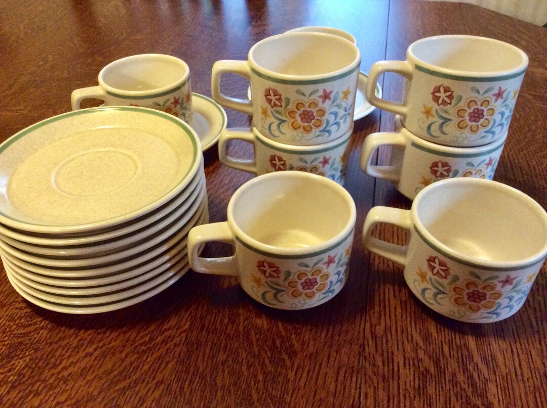 Temperware by Lenox Quakertown Pattern Lot of 8 Cups and 11 Saucers