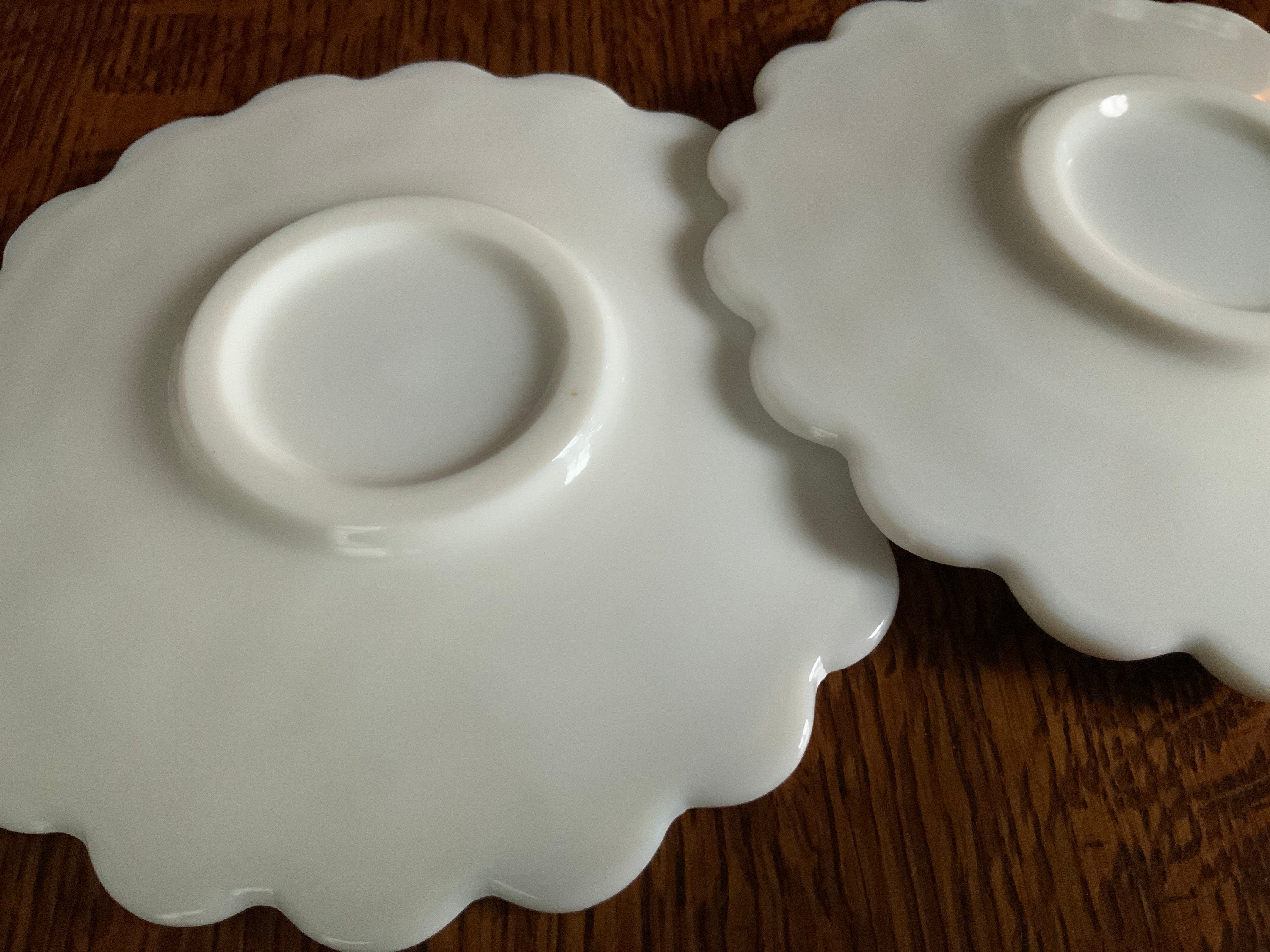 Vintage Westmoreland Saucers group of 7 Scalloped Milk Glass Etsy