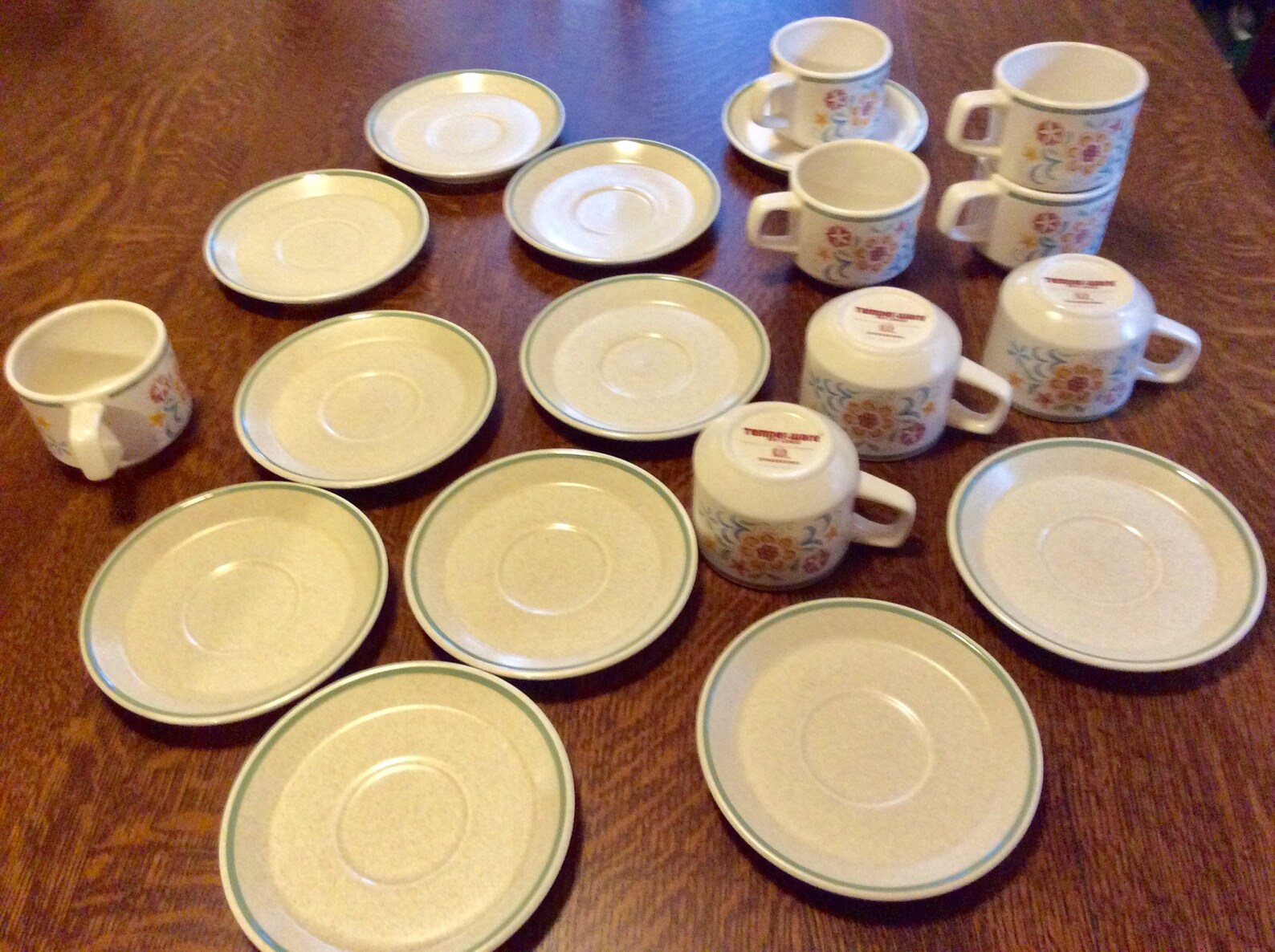 Temperware by Lenox Quakertown Pattern Lot of 8 Cups and 11 Saucers