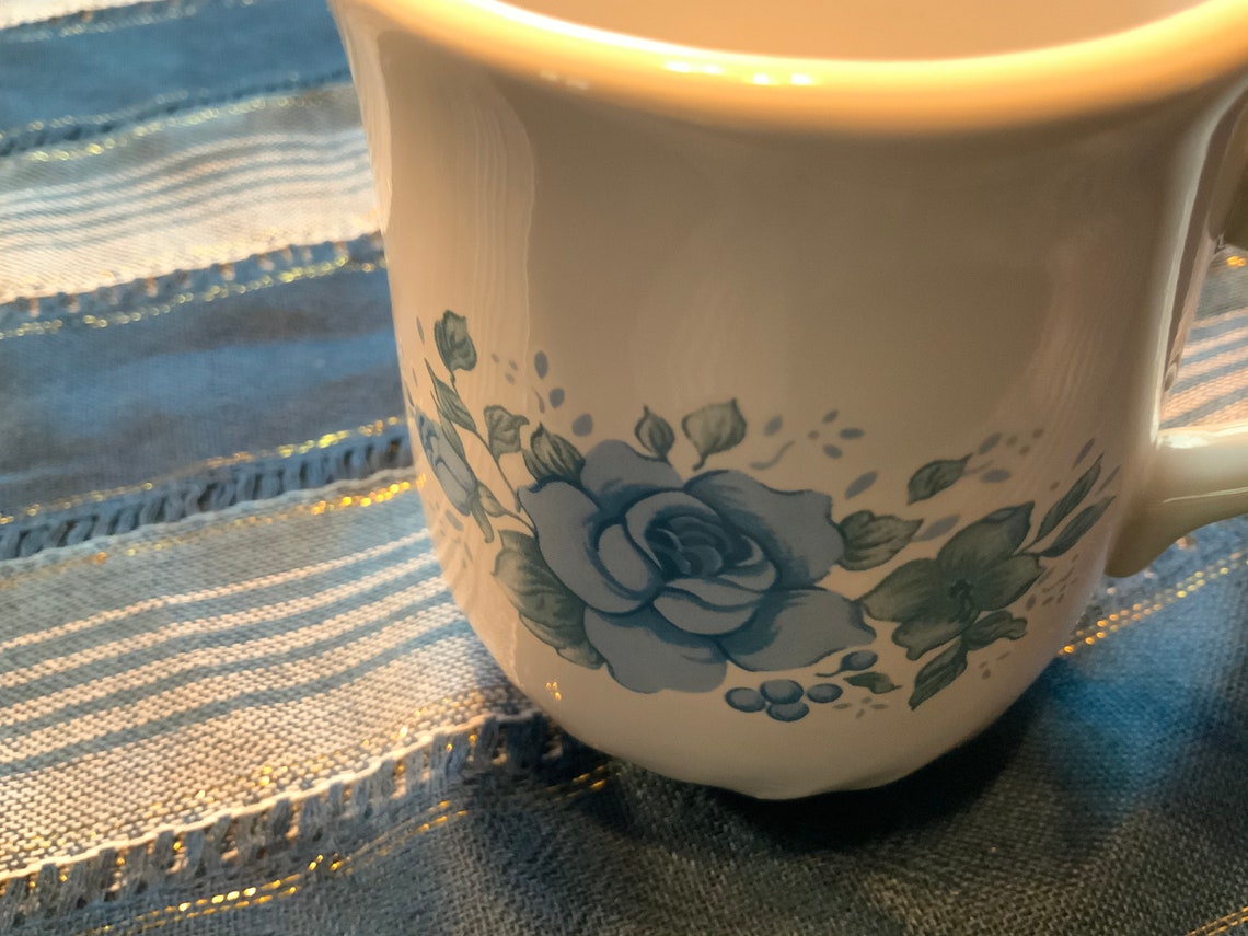 Vintage Corelle Coordinates Stoneware Blue Velvet Cream Etsy
