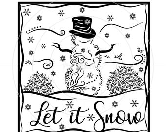 Snowman Filigree Svg Etsy
