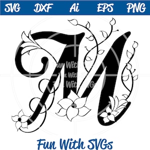 Letter M Monogram, Alphabet Monograms, Monogram SVG, SVG Files, Silhouette and Cricut Cut Files, Wedding Monograms, Bridal Monograms