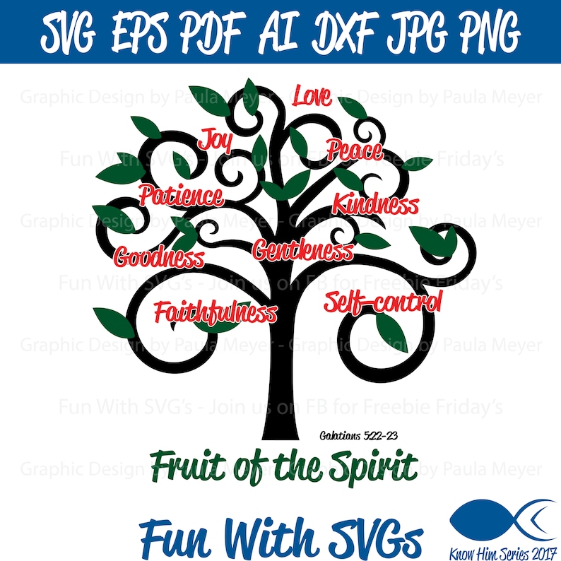 Galatians 522, Fruit of the Spirit, Christian Svg, Cutting File, Svg