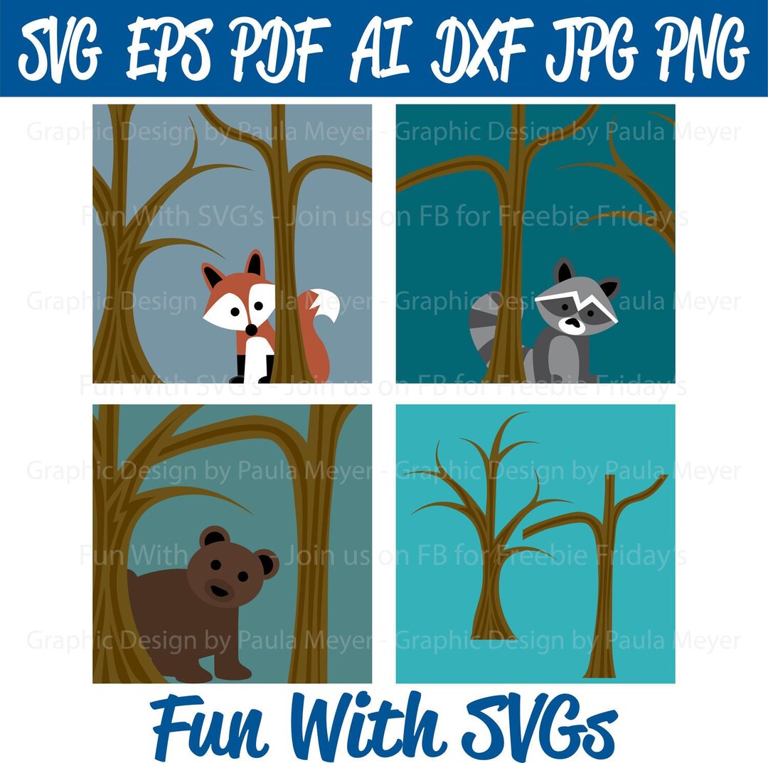 Animal Svg, Woodland Svg, Clipart, Wild Animals Svg, Animals Clipart