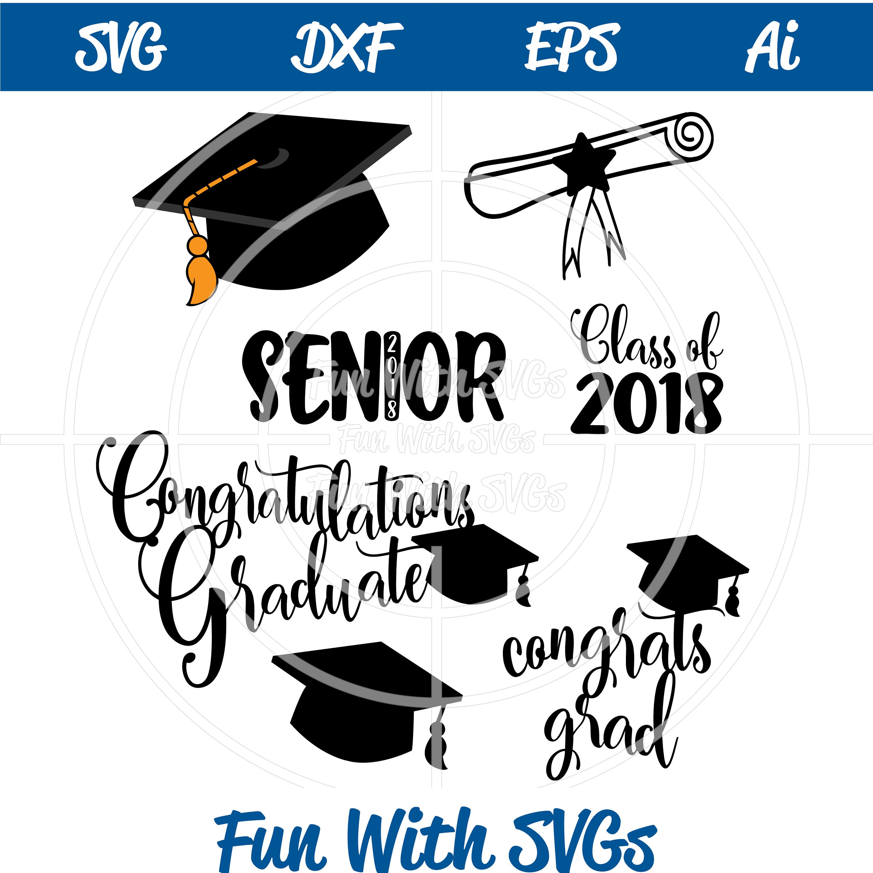 Download Graduation SVG Bundle 42 Cut Files Party Decor Photo Booth | Etsy