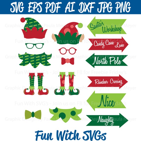 Download Free Elf Photo Booth Props Svg Cut Files High Resolution Printable Etsy SVG Cut Files