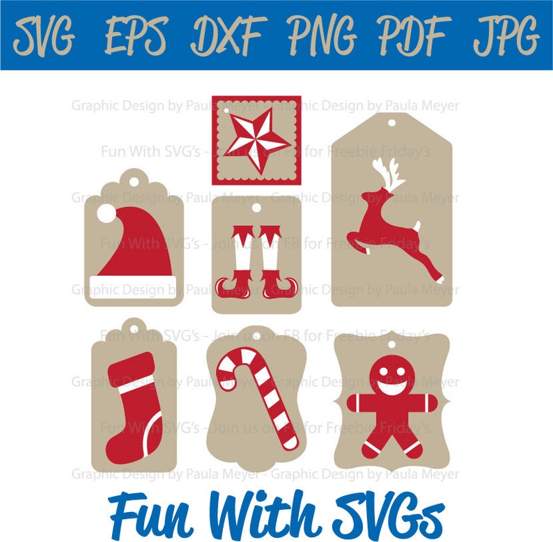 Download Christmas Gift Tags SVG Cut File High Resolution Printable ...