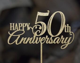 50th anniversary cake topper