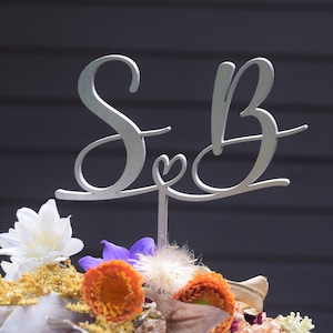 Double Initial Cake Topper ,Wedding Cake Topper, Initials Monogram Cake Topper ,Two Initials Cake Topper ,Personalized Wedding Cake Topper