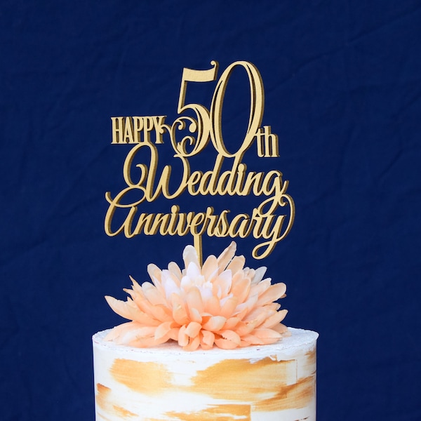 Anniversary cake topper Happy  50th Wedding Anniversary, 30th Wedding Anniversary 50 years Cake Topper Happy 40th, 30th, 25th, 75th