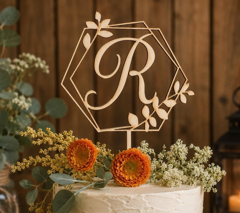CUSTOMTOPPER Monogram Cake Topper - Thumbnail 2