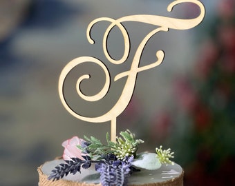 Cake Topper Personalized Monogram Keepcake Wedding Cake Topper Rustic Wedding Cake topper Monogram Letter, initial Letter