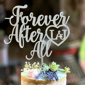 Wedding cake Topper, Forever and Always, Silver Metallic Cake Topper, Forever and Always sign Always and Forever Cake Topper Cheers to love,