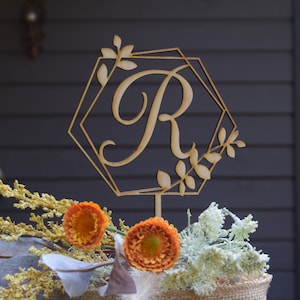 Cake Topper Personalized Monogram Keepcake Wedding Cake Topper Rustic Wedding Cake topper Monogram Letter,  initial Letter