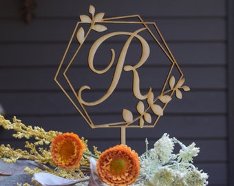 Cake Topper Personalized Monogram Keepcake Wedding Cake Topper Rustic Wedding Cake topper Monogram Letter,  initial Letter