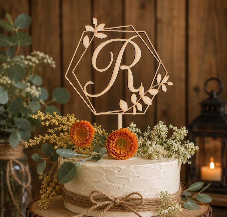 CUSTOMTOPPER Monogram Cake Topper