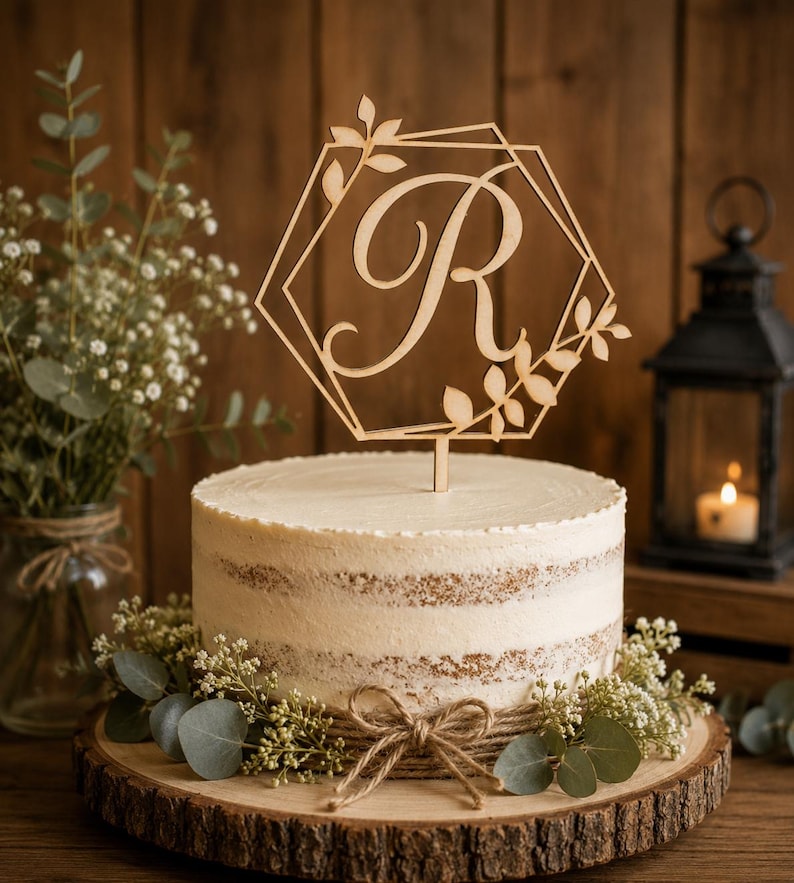 CUSTOMTOPPER Monogram Cake Topper - Thumbnail 3