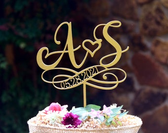 Cake Topper Personalized Monogram Keepcake Wedding Cake Topper Rustic Wedding Cake topper