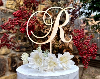 Initial Cake Topper Wedding Cake Topper Rustic Wedding Topper Monogram Letter, initial Letter, Initial  Cake Topper, Wedding Topper Initials