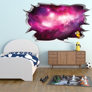 Nebula Wall Hole Print: Children's Bedroom Wall Sticker / Home Decor / Graphic Decal