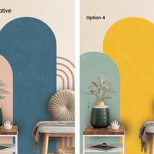 Modern Textured Boho Wall Sticker Set for Bedrooms & Living Rooms ...