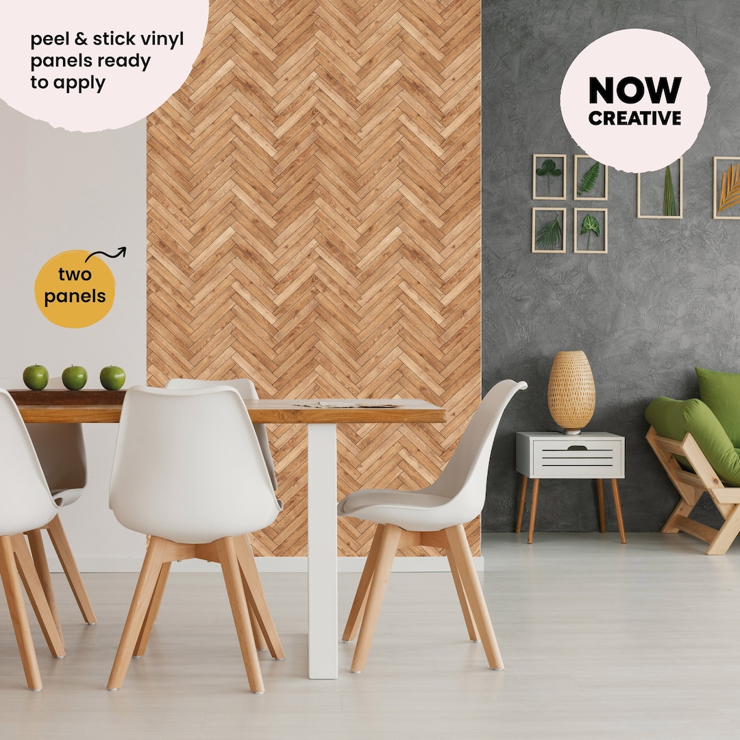 Peel and Stick Wood Parquet Effect Wall Stickers Wood Effect Wall
