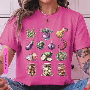 Vintage Retro Garden Vegetables Tshirt Comfort Colors, Botanical Tee, Vegetable Lover Gift, Gardening Shirt Nature Inspired Tee Kitchen Gift