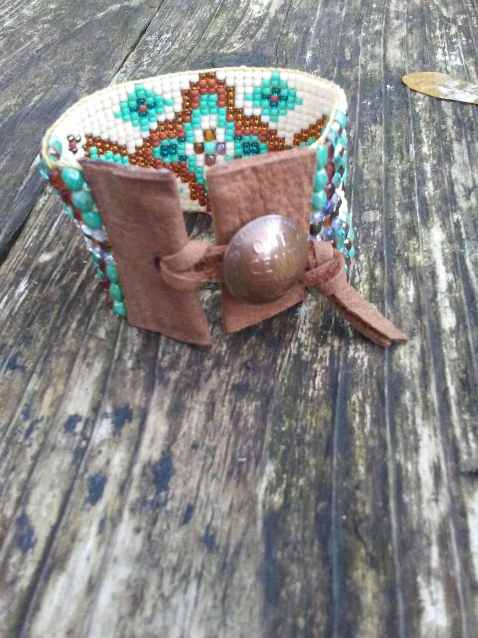 Bead Woven Bracelet Bead Loom Bracelet Boho Bead Bracelet Etsy