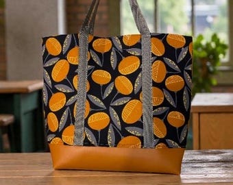 Fun burnt orange tote bag roomy and fun shopping beach