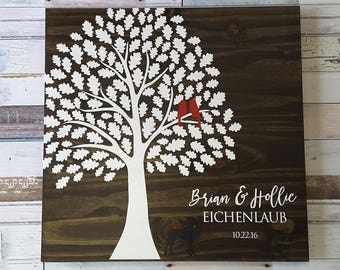 Oak Tree Wedding Tree Guest Book, Guest Book Tree, Tree Leaf Guest Book, Leaf Guest Book, Tree Wedding Guest Book, Wood Guestbook