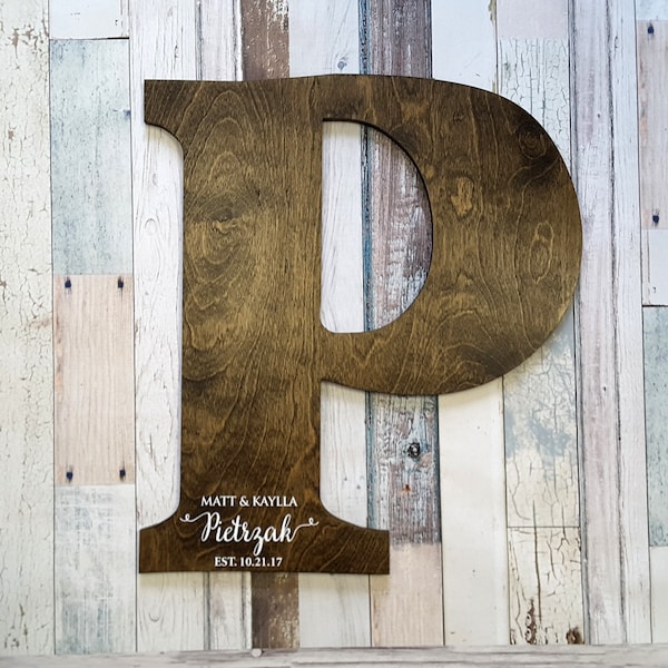 Letter Guest Book, Distressed Letter Sign, Wood Letters, Wedding Guest Book Alternative, Guest Book Sign, Wood Guest Book, Wood Cutout, P
