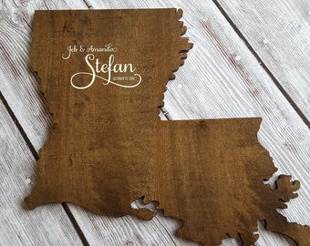 State Board, Wedding Guest Book Alternative, State Guest Book, Wood Guest Book, Custom State Sign, Personalized State Sign, Louisiana