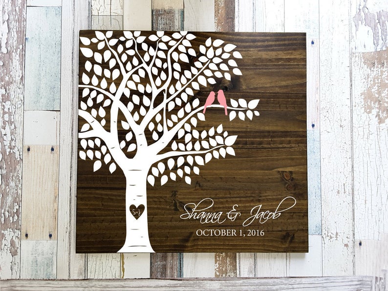 Tree Guest Book, Guest Book Tree, Tree Leaf Guest Book, Leaf Guest Book, Tree Wedding Guest Book, Tree Wood Leaves Guestbook, Wood Guestbook image 3