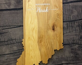 Indiana State Board, Wedding GuestBook Alternative, State GuestBook, Wood GuestBook, Custom State Sign, Personalized State Sign, Indiana