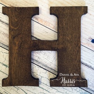 Letter Guest Book, Distressed Letter Sign, Wood Letters, Wedding Guest Book Alternative, Guest Book Sign, Wood Guest Book, Wood Cutout image 1