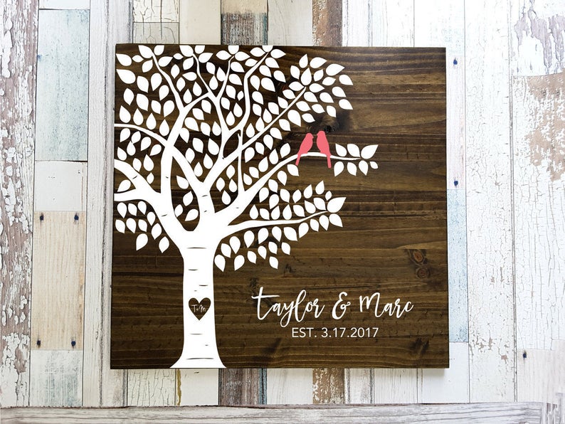 Tree Guest Book, Guest Book Tree, Tree Leaf Guest Book, Leaf Guest Book, Tree Wedding Guest Book, Tree Wood Leaves Guestbook, Wood Guestbook image 2