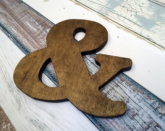 Ampersand Sign, Wood Letters, Letter Guest Book, Distressed Letter Sign, Unique Wedding Guest Book, Wood Guest Book, Wood Cutout