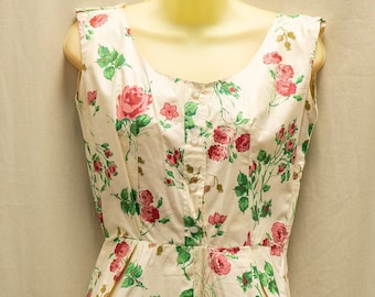 Vintage 1940's cotton flowered pin-up dress
