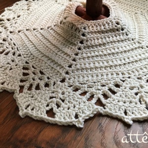 Crochet Christmas Tree Skirt Lace style Handmade Beige cozy beautiful Decoration Tree Ornaments Rustic Farmhouse Christmas Tree Skirt Rug