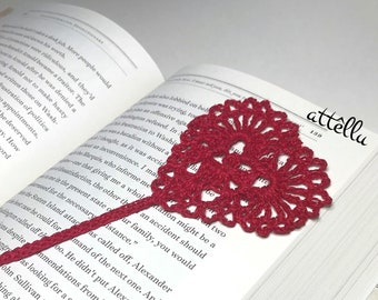 Heart Bookmark Crochet Style Pagemarker Beautiful Victorian Lace Handmade Bookmark Mother's Day Gift Book Club Book lovers Gift Teachers