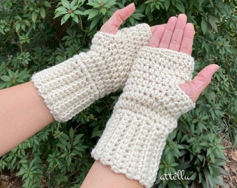 Fingerless Mittens Crochet Pair of Wrist Warmers keep busy in Winter time, Comfy and warm mittens Fingerless Gloves Crochet Accessories