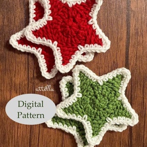 Star Coaster Crochet Pattern: Holiday Decor (Digital Download, PDF