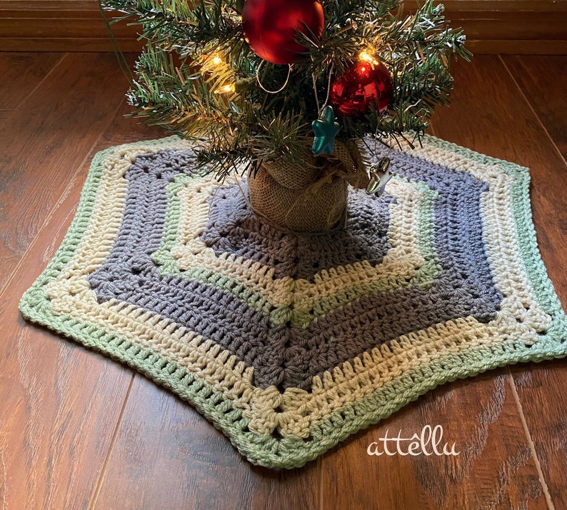 Mini Tree Skirt tabletop 20 inches Crochet Christmas Holiday Etsy