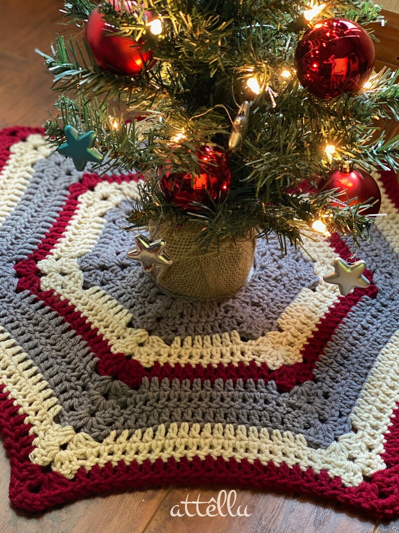 Mini Tree Skirt tabletop 20 inches Crochet Christmas Holiday Etsy