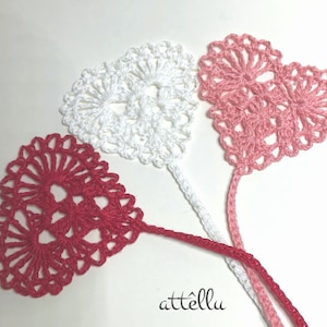 Crochet Heart Bookmark: Victorian Lace Style, Handmade Cotton Page Marker