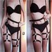 Punk Waist Chain Belt Leather Body Harness Black Garter Belts Leg Chains Fashion Thigh Nightclub Party Belly Body Accessory Women Girls 